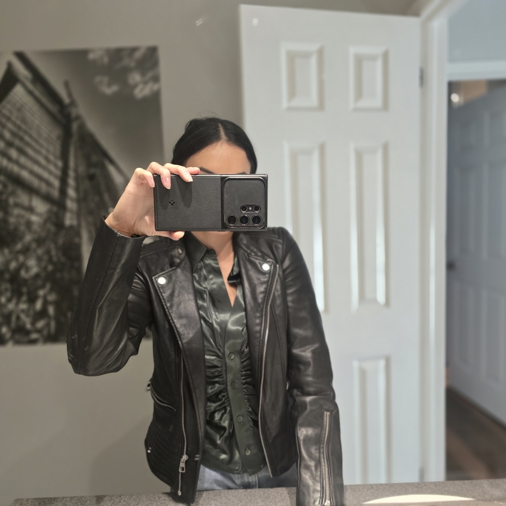 H&M Black Leather Jacket for Women